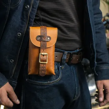 cafe 4 racer - Trip Machine, Moto Exclusive Utility Pouch. Vintage Tan - Tripmachine Bags 