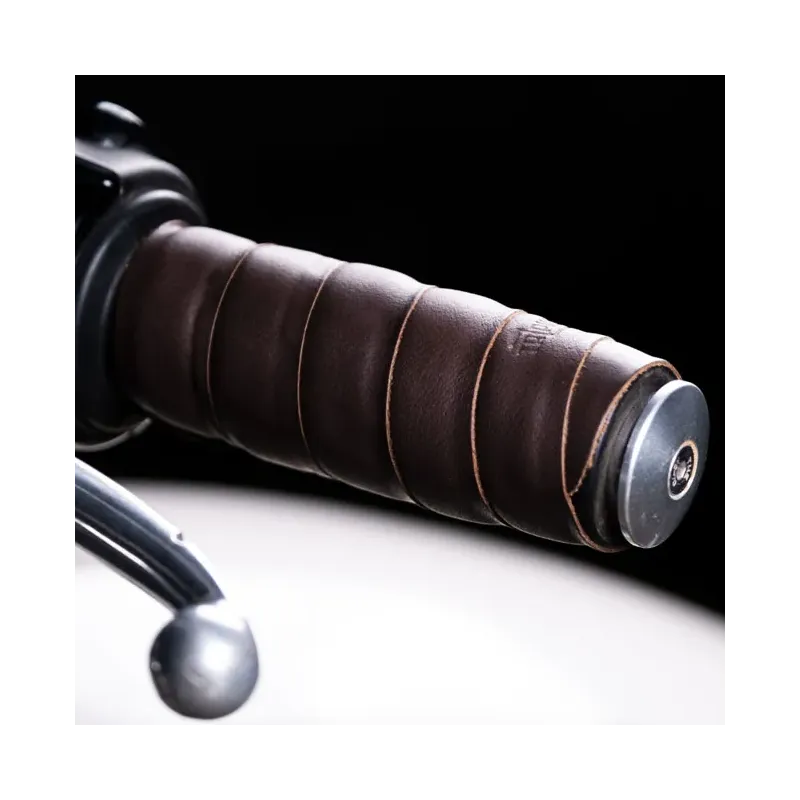 cafe 4 racer - Trip Machine, leather handlebar grip wraps. Dark Brown Caffe - Tripmachine Omototávky rukovätí 