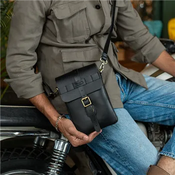 cafe 4 racer - Tripmachine Moto Sling bag black - Tripmachine Tašky 