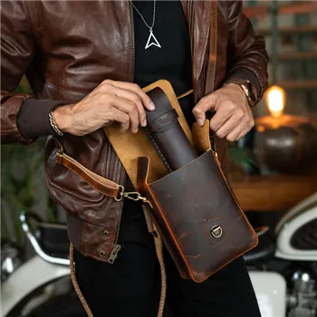 cafe 4 racer - Tripmachine Moto Sling bag cognac - Tripmachine Bags 