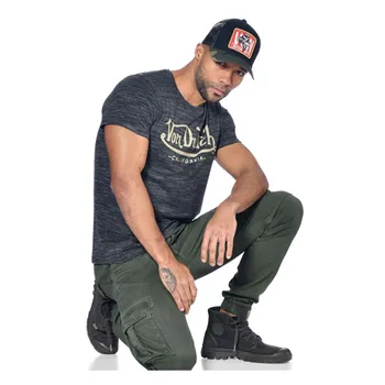 cafe 4 racer - Von Dutch prvé logo tričko sivé - Von Dutch Tričká 