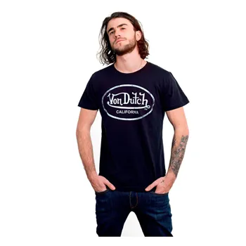 cafe 4 racer - Von Dutch Aaron logo tričko čierne - Von Dutch Tričká 