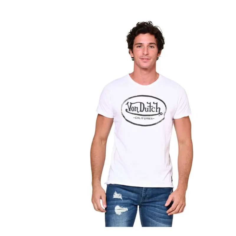 cafe 4 racer - Von Dutch Aaron logo tričko bílé - Von Dutch Tričká 