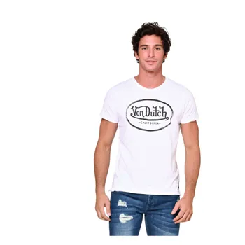 cafe 4 racer - Von Dutch Aaron logo tričko bílé - Von Dutch Tričká 