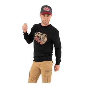 cafe 4 racer - Loser Machine Throttle sweatshirt black/white - Loser Machine Company Sweatshirts 
