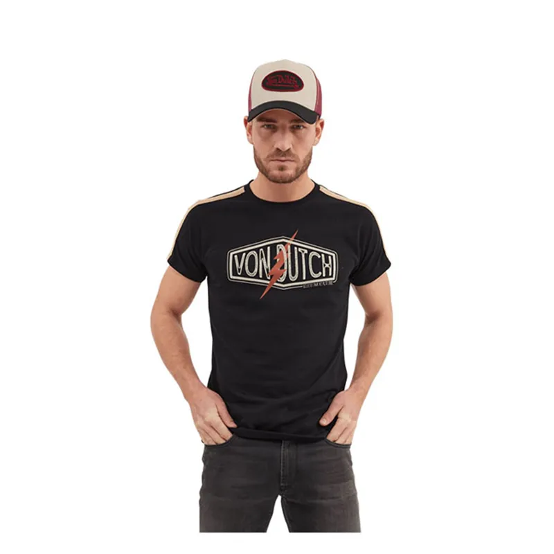 cafe 4 racer - Von Dutch Flash tričko černé - Von Dutch Trička 