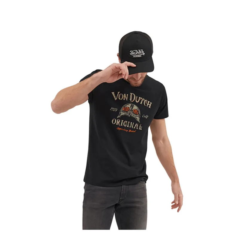 cafe 4 racer - Von Dutch Glas tričko čierne - Von Dutch Tričká 