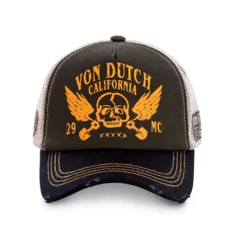 cafe 4 racer - Von Dutch Crew cap black/orange - Von Dutch Caps 