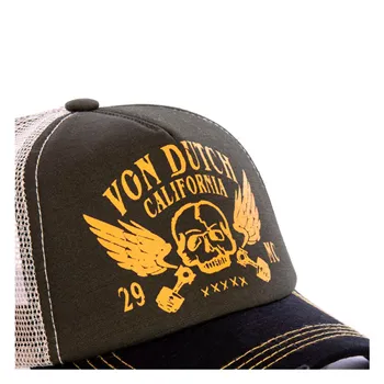 cafe 4 racer - Von Dutch Posádková čiapka čierna/oranžová - Von Dutch Šiltovka 