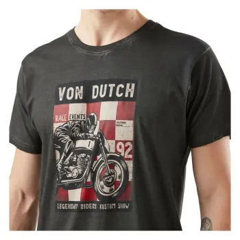 cafe 4 racer - Von Dutch Poster t-shirt dark grey - Von Dutch T-Shirts 