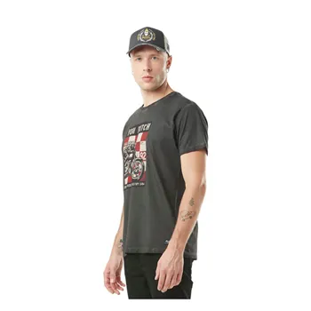 cafe 4 racer - Von Dutch Poster t-shirt dark grey - Von Dutch T-Shirts 