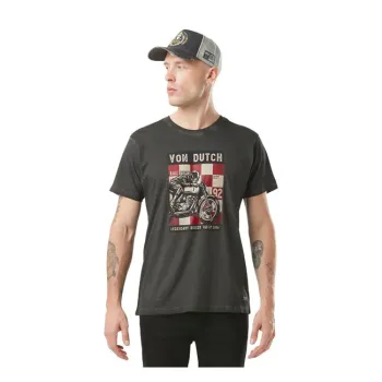 cafe 4 racer - Von Dutch Poster t-shirt dark grey - Von Dutch T-Shirts 