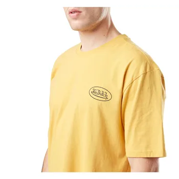 cafe 4 racer - Von Dutch Print hrudné tričko žlté - Von Dutch Tričká 