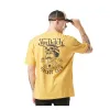 cafe 4 racer - Von Dutch Print chest t-shirt yellow - Von Dutch T-Shirts 