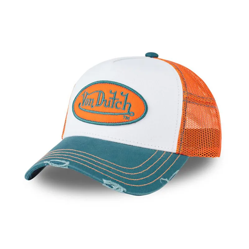 cafe 4 racer - Von Dutch Lifestyle cap orange/white/ blue - Von Dutch Caps 