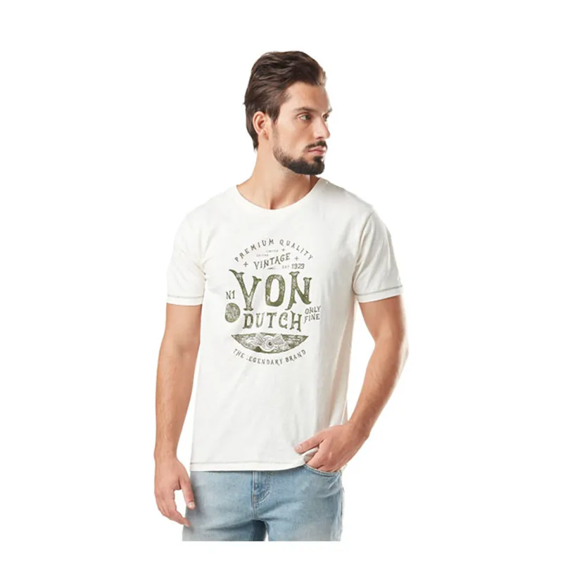 cafe 4 racer - Von Dutch Slub tričko biele/čierne - Von Dutch Tričká 