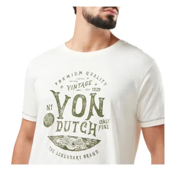 cafe 4 racer - Von Dutch Slub t-shirt white/black - Von Dutch Trička 