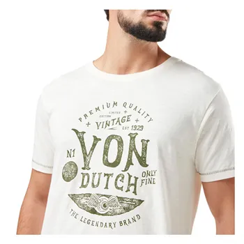 cafe 4 racer - Von Dutch Slub tričko biele/čierne - Von Dutch Tričká 