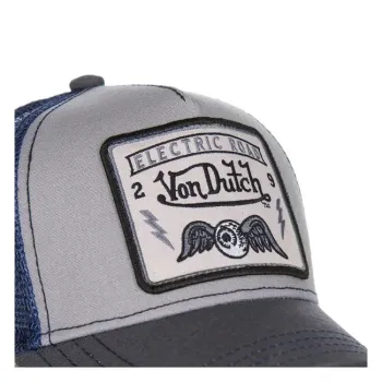 cafe 4 racer - Von Dutch Heritage čiapka so štvorcovou nášivkou modrá  - Von Dutch Šiltovka 