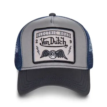 cafe 4 racer - Von Dutch Heritage čiapka so štvorcovou nášivkou modrá  - Von Dutch Šiltovka 