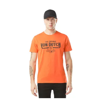 cafe 4 racer - Von Dutch Original t-shirt orange - Von Dutch Trička 