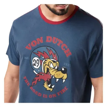 Von Dutch Printed t-shirt dog blue