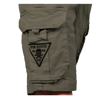 cafe 4 racer - Von Dutch Cargo šortky plátěné kaki - Von Dutch Kraťasy 