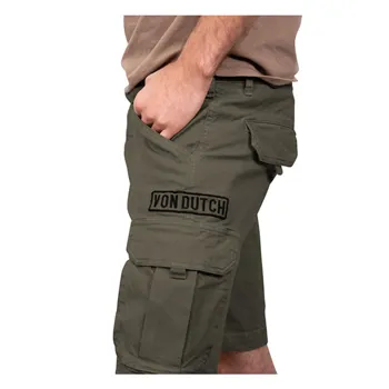 cafe 4 racer - Von Dutch Cargo šortky plátěné kaki - Von Dutch Kraťasy 