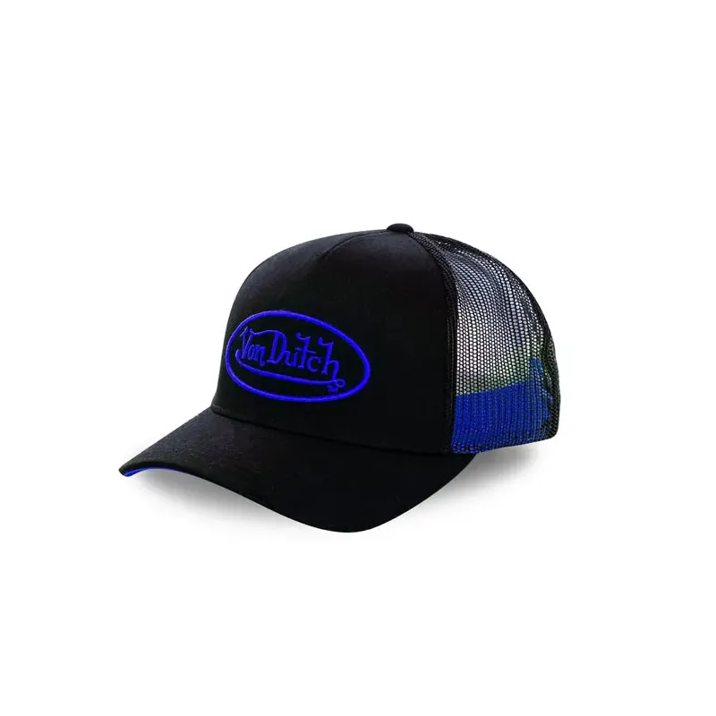 cafe 4 racer - Von Dutch Permament cap black/neon blue - Von Dutch Caps 