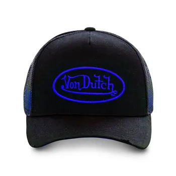 cafe 4 racer - Von Dutch Čiapka Permament black/neon blue - Von Dutch Šiltovka 