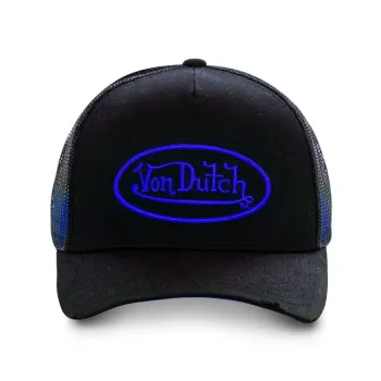 cafe 4 racer - Von Dutch Permament cap black/neon blue - Von Dutch Caps 