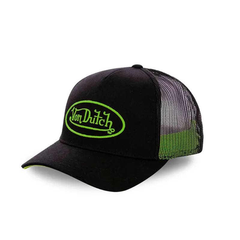 cafe 4 racer - Von Dutch Permament cap black/neon green - Von Dutch Caps 