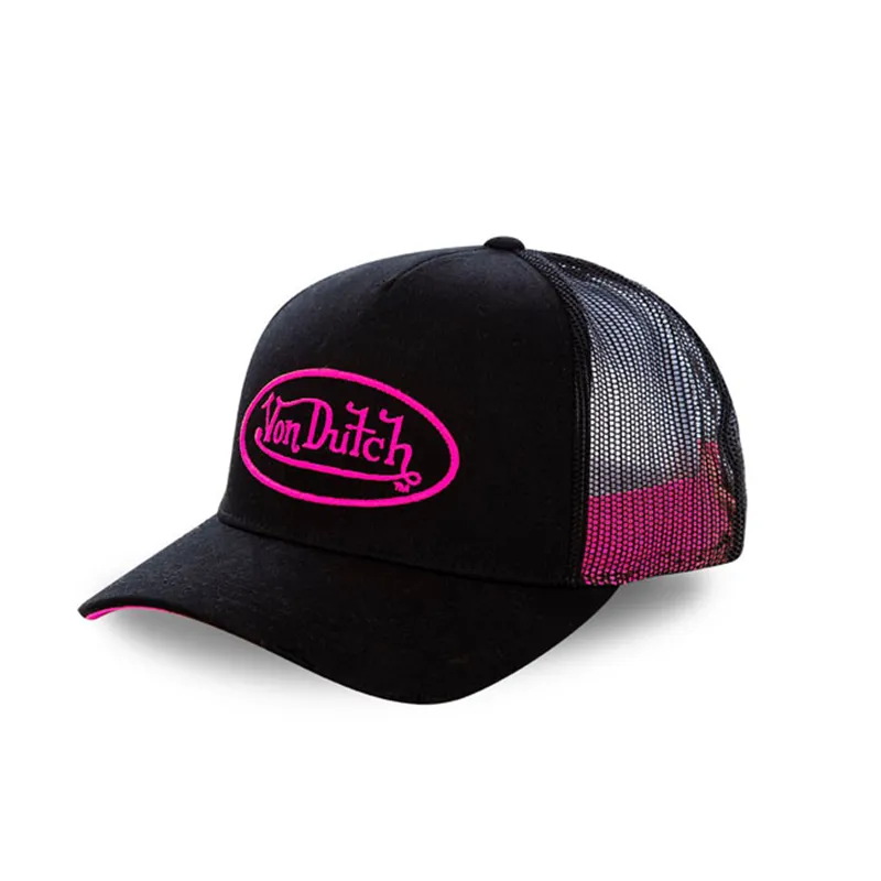 cafe 4 racer - Von Dutch Čiapka Permament black/neon pink - Von Dutch Šiltovka 