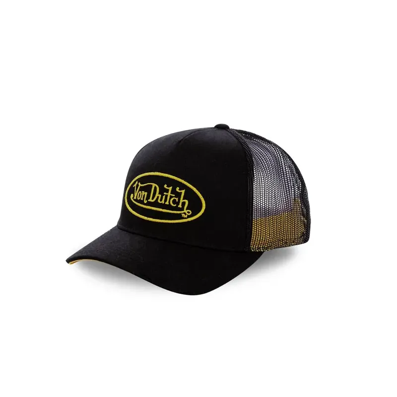 cafe 4 racer - Von Dutch Permament cap black/neon yellow - Von Dutch Caps 