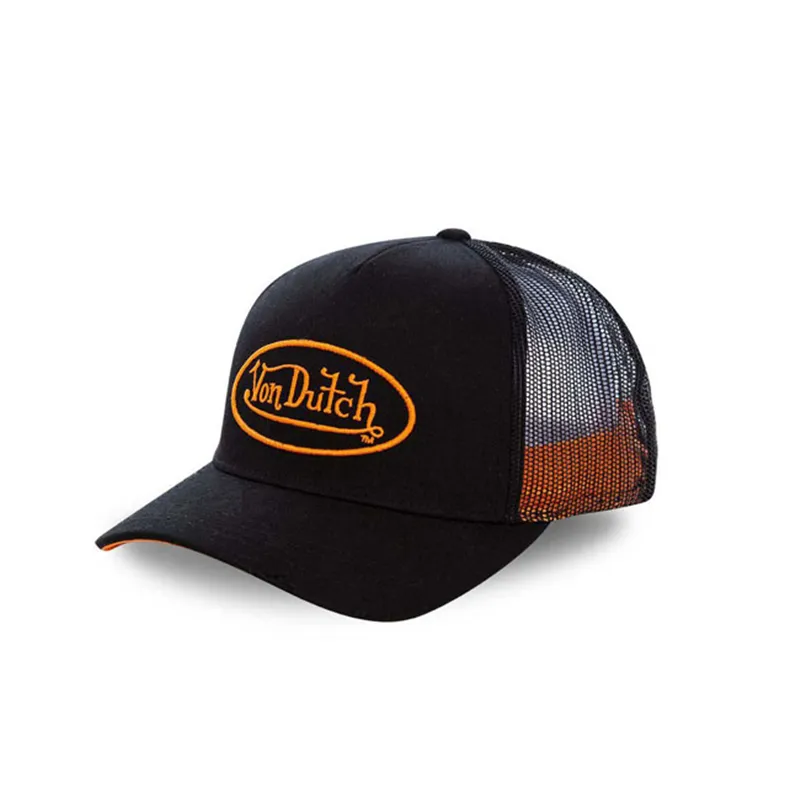 cafe 4 racer - Von Dutch Čiapka Permament black/neon orange - Von Dutch Šiltovka 