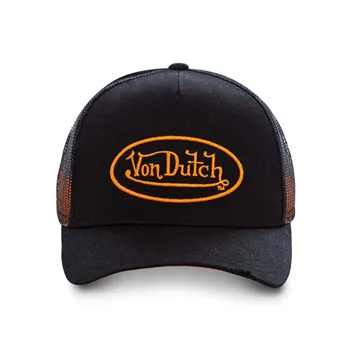 cafe 4 racer - Von Dutch Čiapka Permament black/neon orange - Von Dutch Šiltovka 