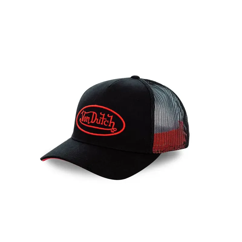 cafe 4 racer - Von Dutch Permament cap black/neon red - Von Dutch Šiltovka 