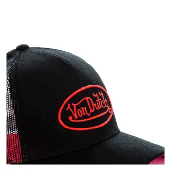 cafe 4 racer - Von Dutch Permament cap black/neon red - Von Dutch Šiltovka 