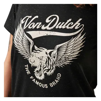 cafe 4 racer - Von Dutch Dámské tričko s potiskem černé - Von Dutch Tričká 