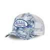 cafe 4 racer - Von Dutch Lifestyle cap imprime plants blue/white - Von Dutch Caps 