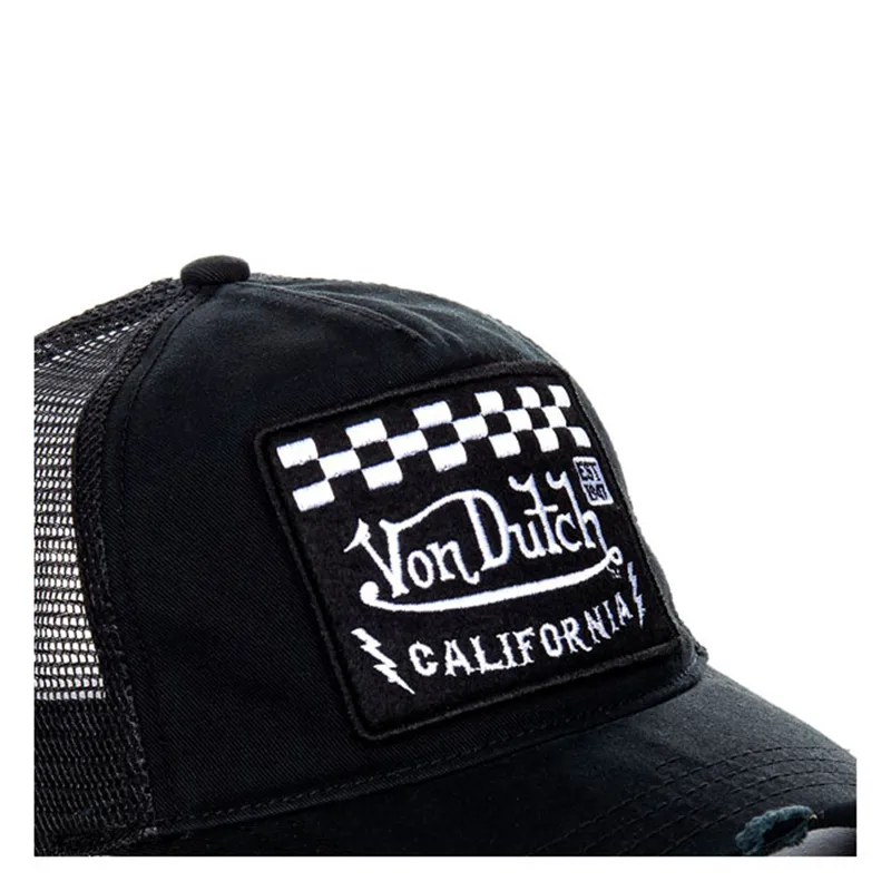 cafe 4 racer - Von Dutch Heritage čiapka so štvorcovou nášivkou racer/black - Von Dutch Šiltovka 