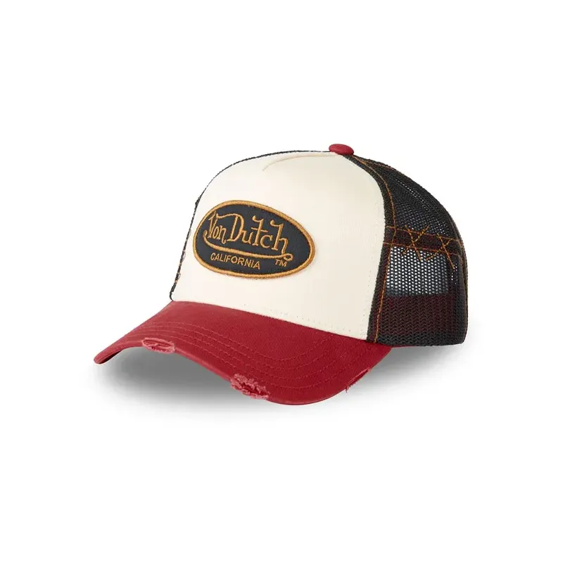 cafe 4 racer - Von Dutch logo cap grey/red - Von Dutch Caps 