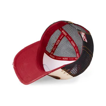 cafe 4 racer - Von Dutch čiapka s logom šedá/červená - Von Dutch Šiltovka 