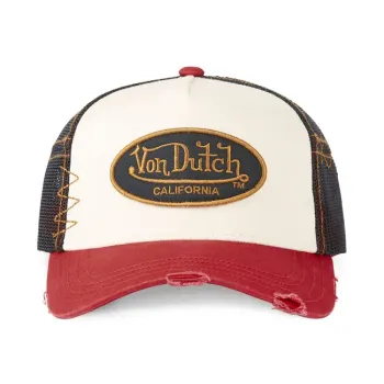 cafe 4 racer - Von Dutch logo cap grey/red - Von Dutch Caps 