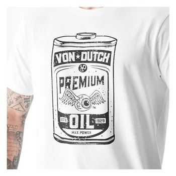 cafe 4 racer - Von Dutch Oil White t-shirt - Von Dutch T-Shirts 
