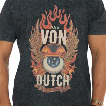 cafe 4 racer - Von Dutch Fly tričko antracitové - Von Dutch Trička 