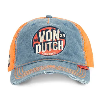cafe 4 racer - Von Dutch Retro Trend 02 cap denim/orange - Von Dutch Caps 