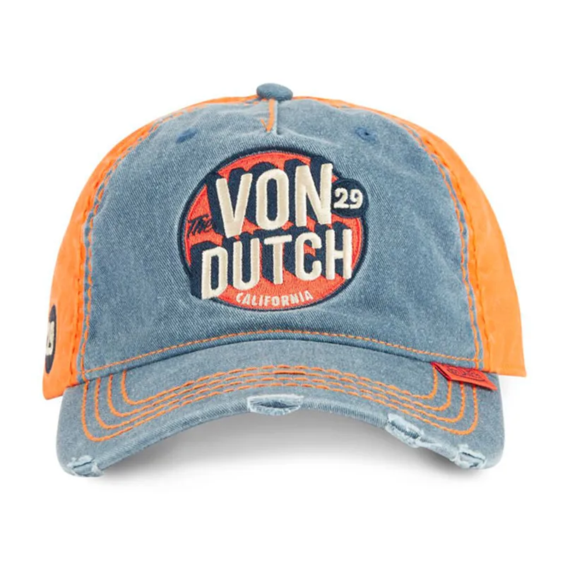 cafe 4 racer - Von Dutch Retro Trend 02 cap denim/orange - Von Dutch Caps 