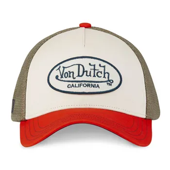 cafe 4 racer - Von Dutch Terry čiapka červená/khaki - Von Dutch Šiltovka 