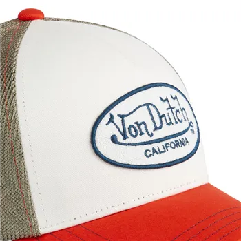 cafe 4 racer - Von Dutch Terry čiapka červená/khaki - Von Dutch Šiltovka 